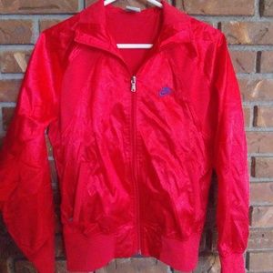 Nike Red Shiny Track Jacket Mens Size M